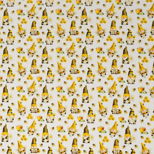 SINGER Bee Gnomes Print Cotton Fabric